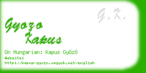 gyozo kapus business card