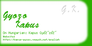 gyozo kapus business card